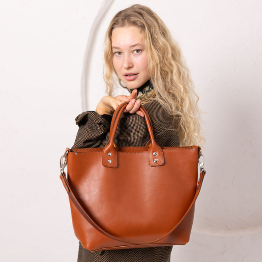 MIGLE Leather Handbag - Ginger