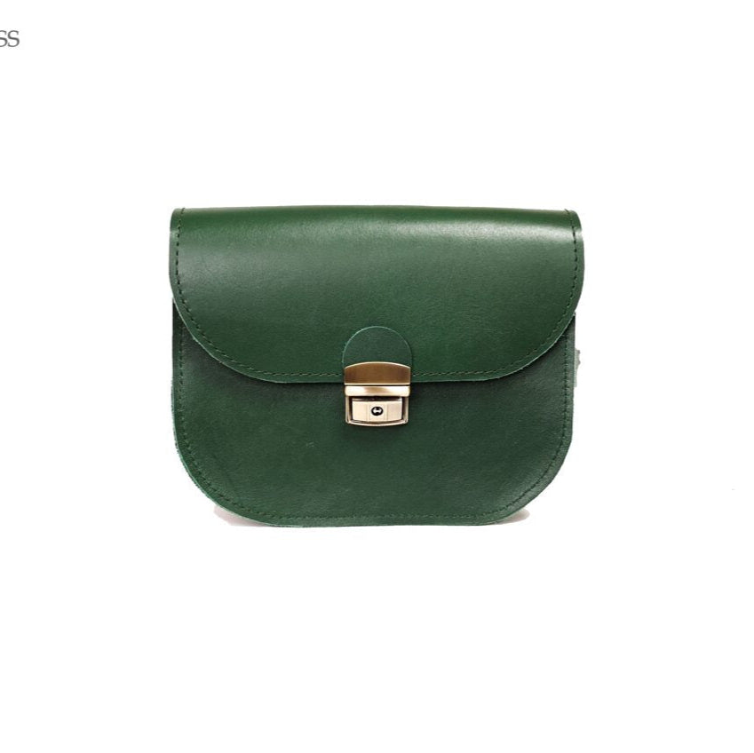 Natural Leather Saddle Bag Medium – Green
